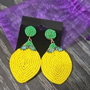 Piper K Lemon Beaded Earrings